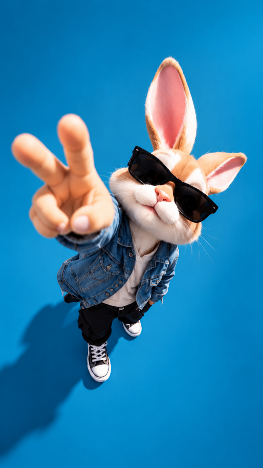 Cool Bunny Peace Sign